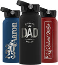 Personalized Water Bottle w Straw Lid Double Wall Insulated 32 oz