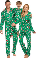 Christmas Family Matching Pajamas for Women Long Sleeve Button Down