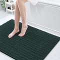 Dark Green Chenille Bathroom Rug Mat 44x32 - Ultra Soft Shaggy Bath