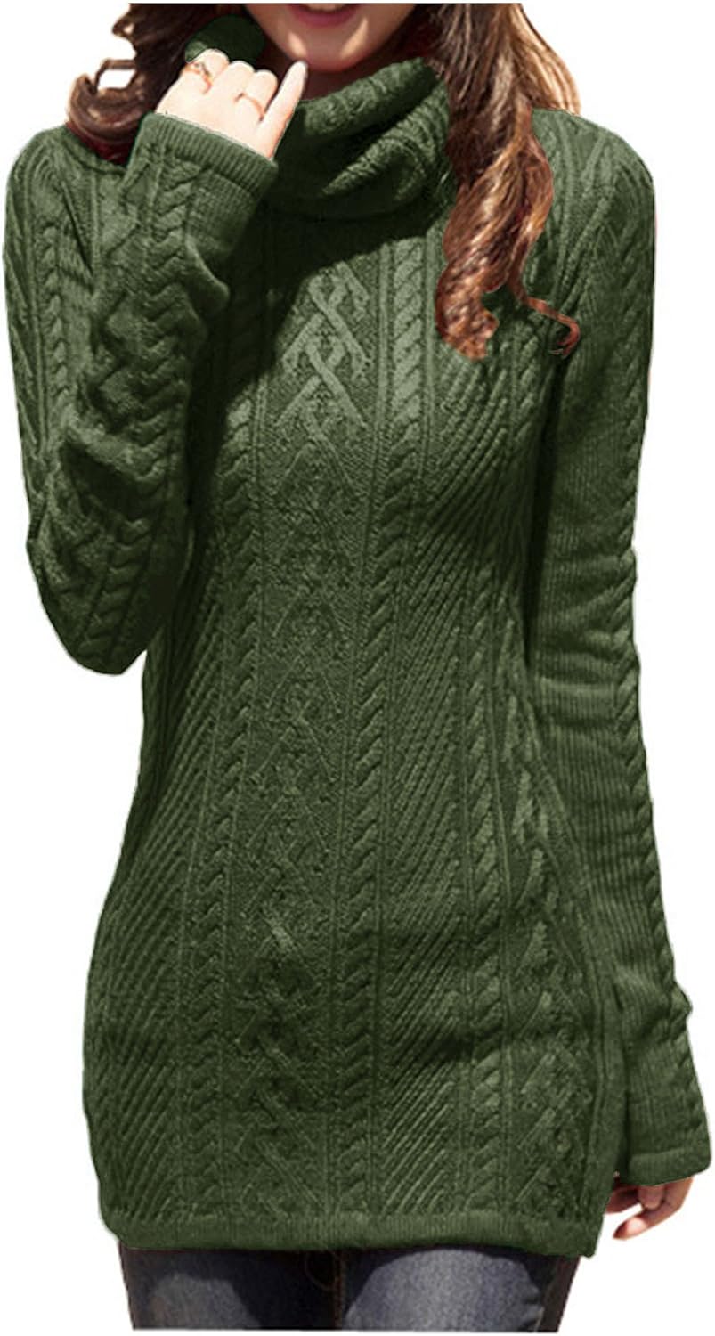 v28 Women Polo Neck Long Slim Fitted Dress for Stylish Comfort