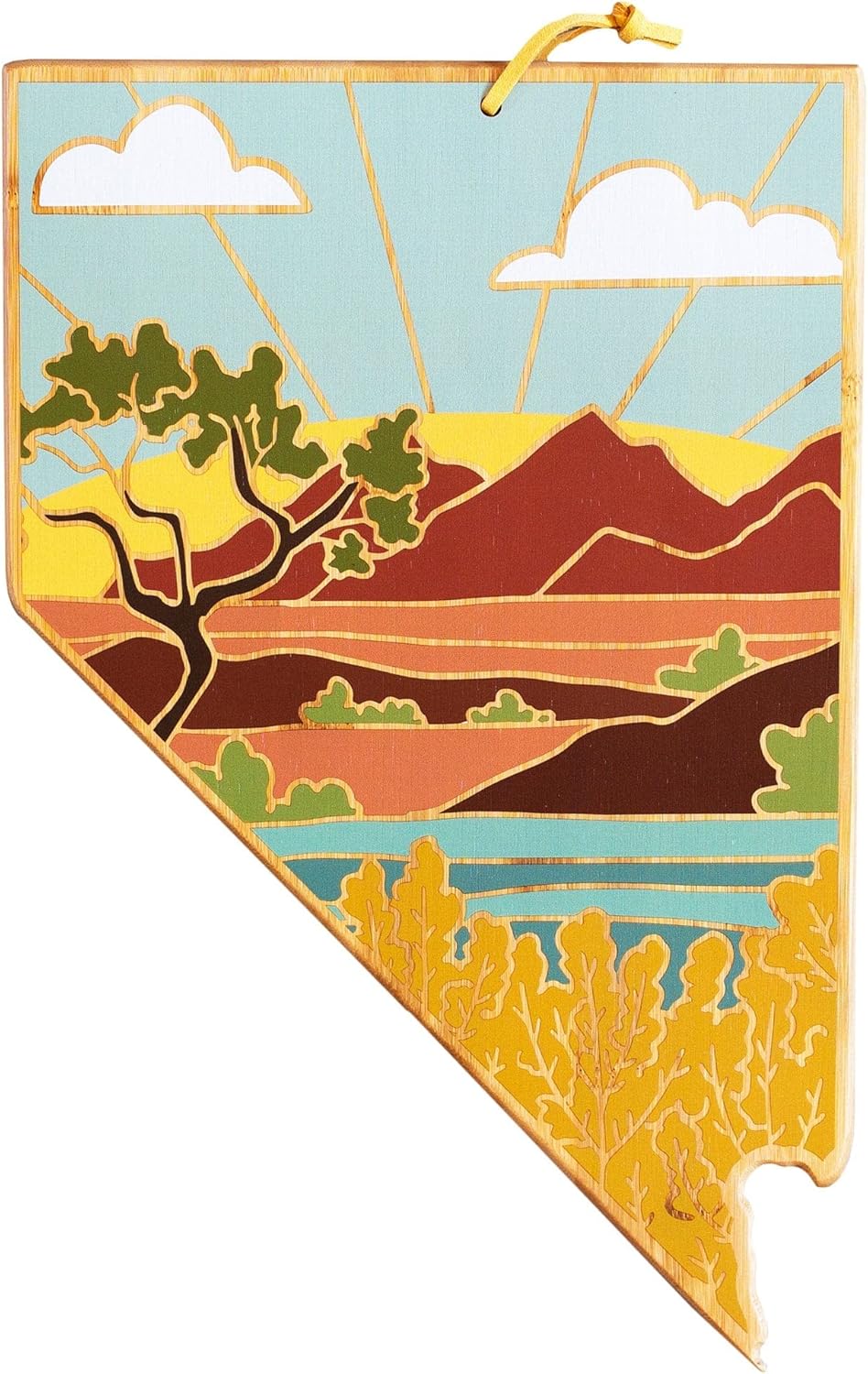 Totally Bamboo Nevada State Shaped Cutting Board for Charcuterie