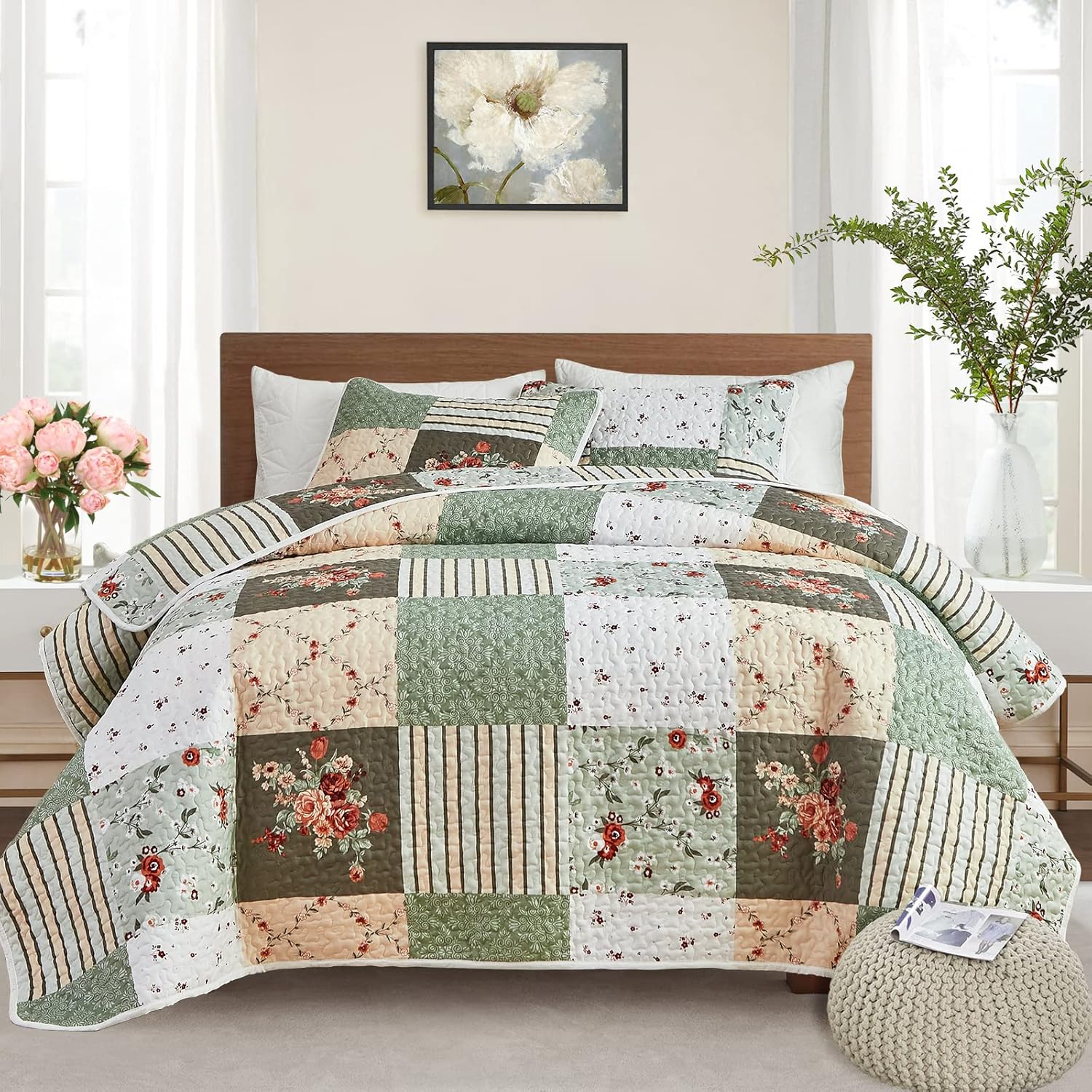Patchwork Quilt Set California King Size for Elegant Bedrooms