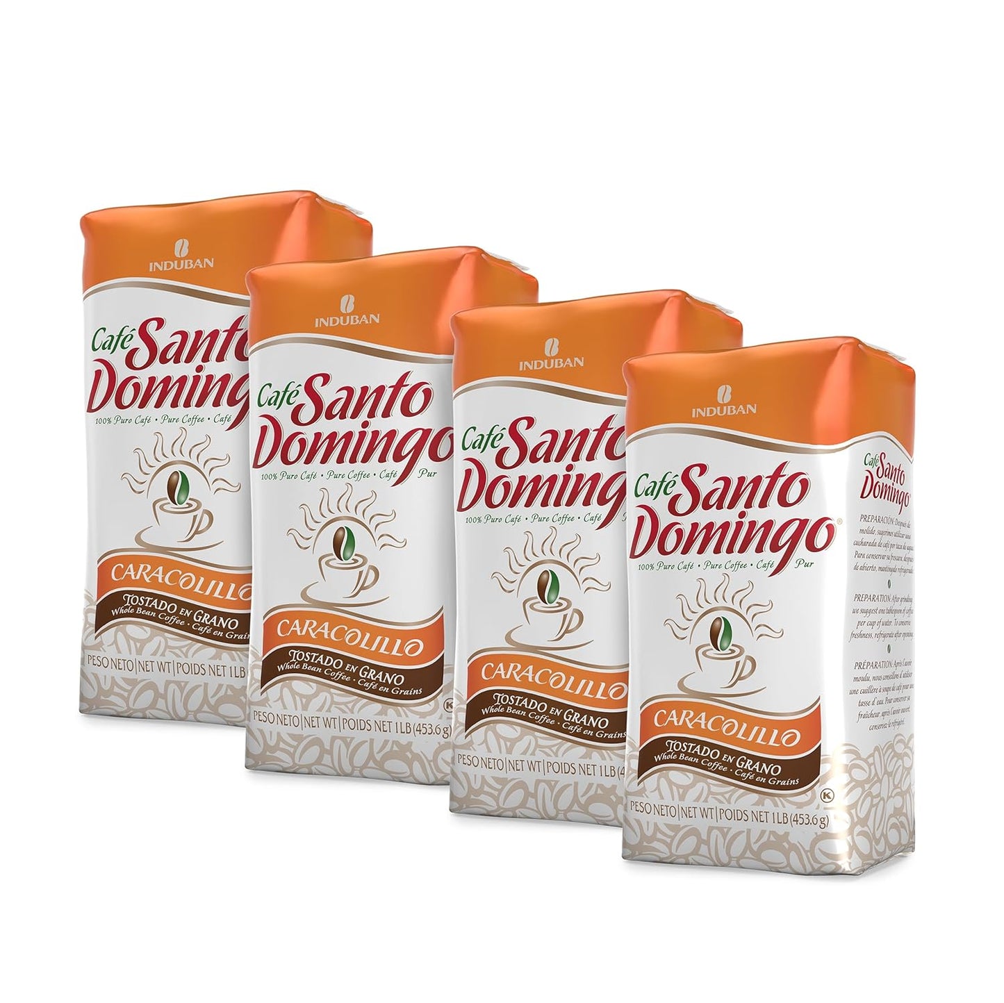 Cafe Santo Domingo Caracolillo Whole Bean Peaberry Coffee 16 oz