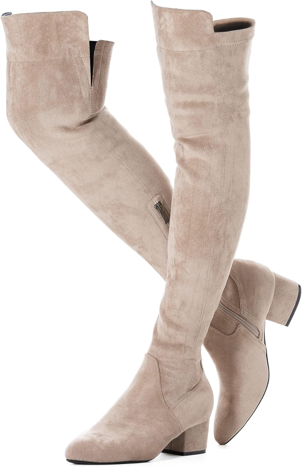 Stylish Over-the-Knee Boots for Women - Comfortable Low Heel