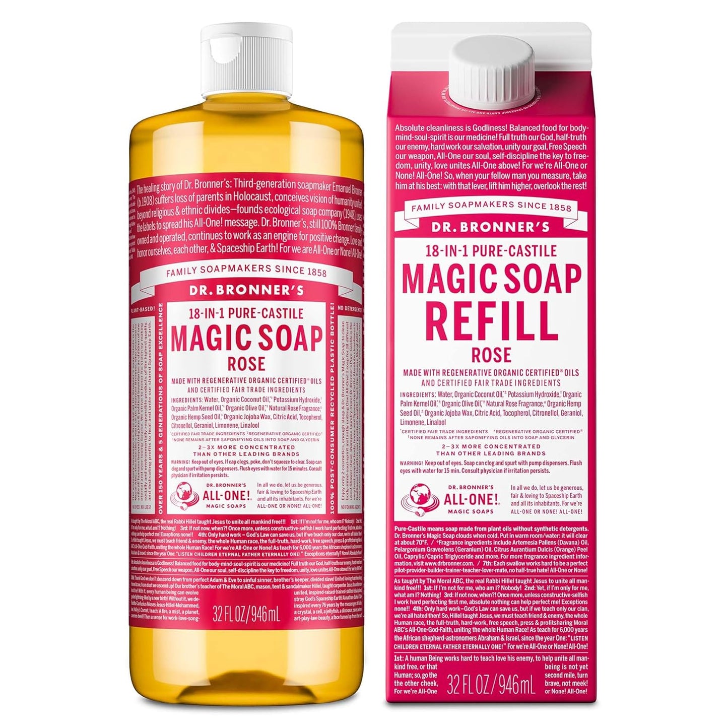 Dr. Bronner's Pure-Castile Magic Soap for Body, Face, Hair