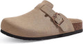 KIDMI Unisex Vegan Suede Clogs Leather Mules - Arch Support Comfort