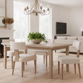 HNY Mid Century Modern Dining Chairs Set of 4 - Upholstered Beige