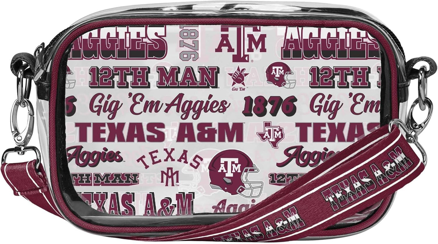 FOCO NCAA College Team Logo Stripe Clear Crossbody Bag Review