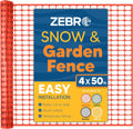 4 ft x 50 ft Orange Plastic Garden Fence Roll - Temporary Yard Barrier