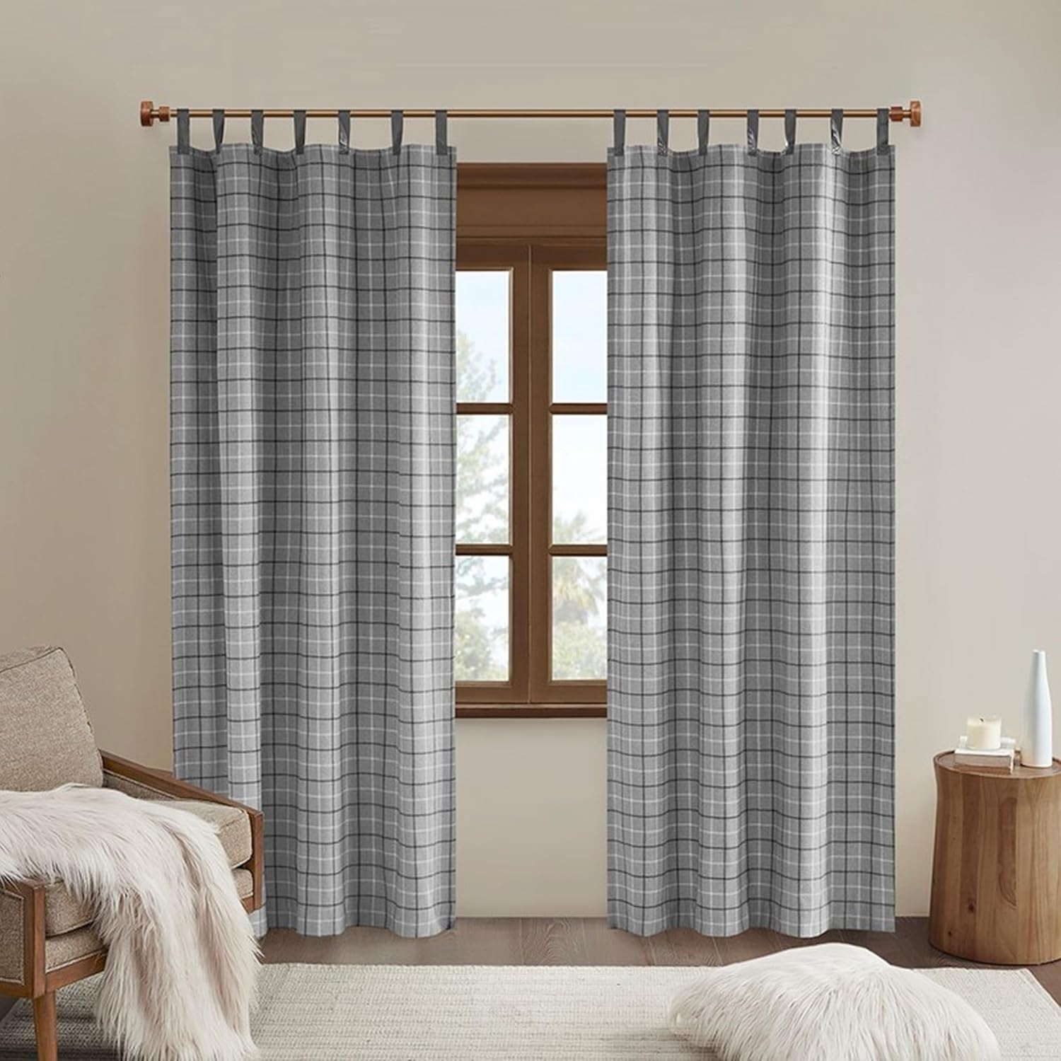 Madison Park Anaheim Cabin Plaid Curtain with Thermal Insulation