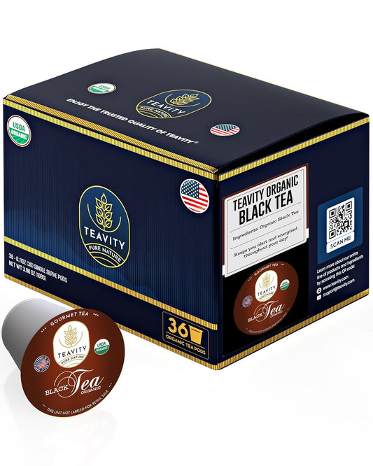 Teavity Organic Black Tea Pods for Keurig - Premium Flavor