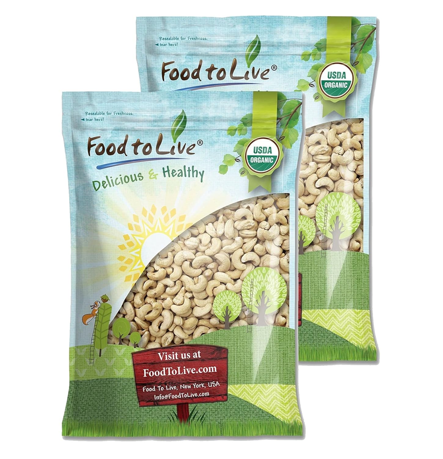Organic Raw Cashews - Premium Non-GMO Nuts for Healthy Snacking