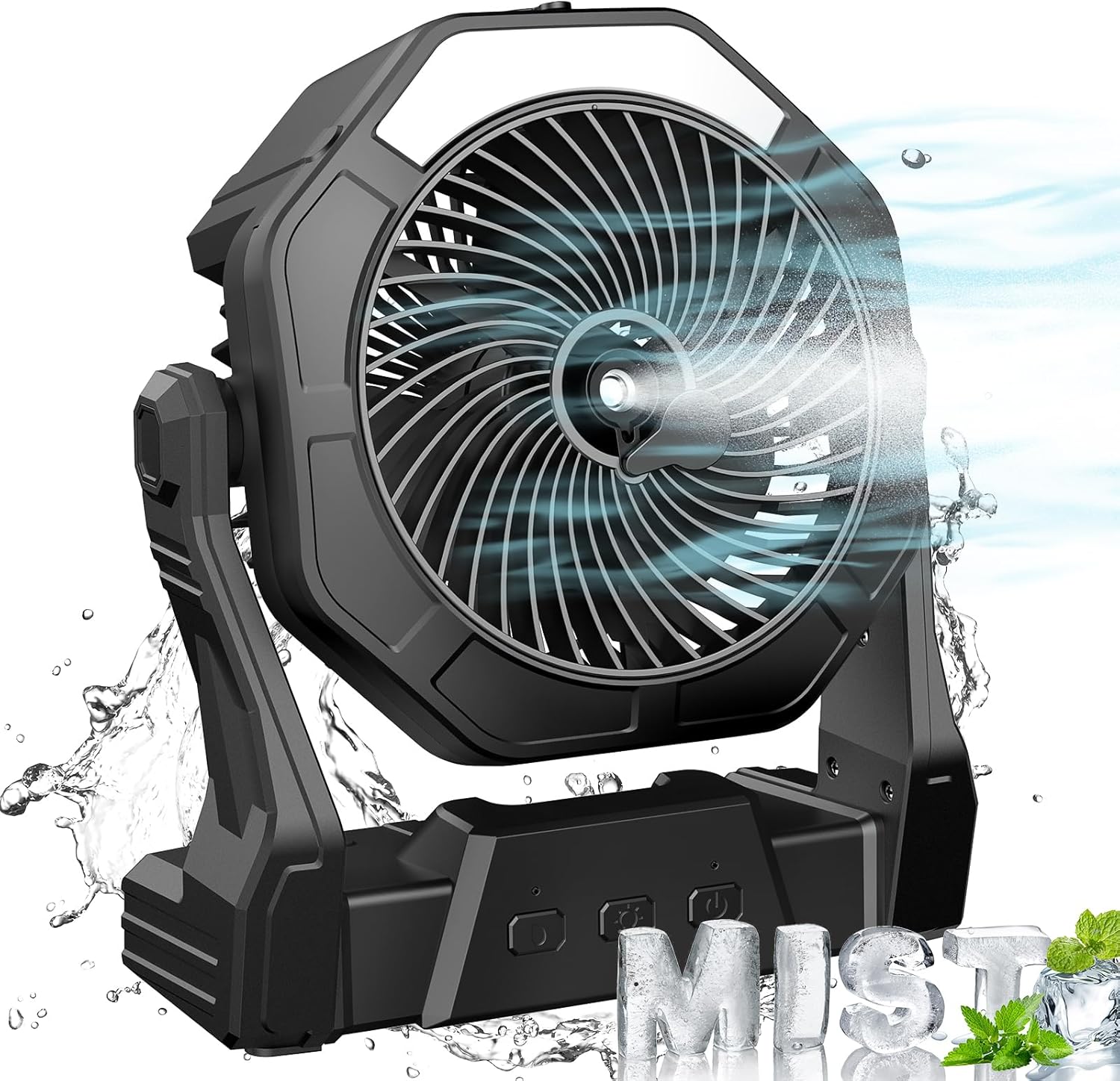 Portable Misting Fan with 10000mAh Battery for Summer Cooling