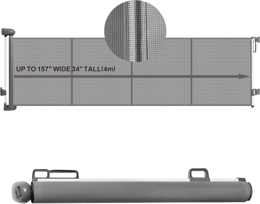 157in Extra Wide Retractable Baby Gates for Indoor and Outdoor
