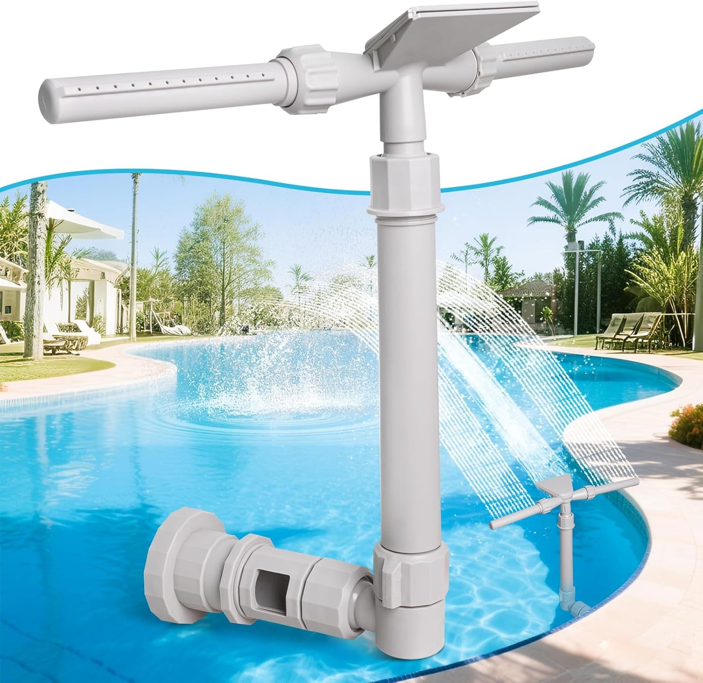 3-in-1 Pool Fountain for Inground Pools - Relaxation & Cooling