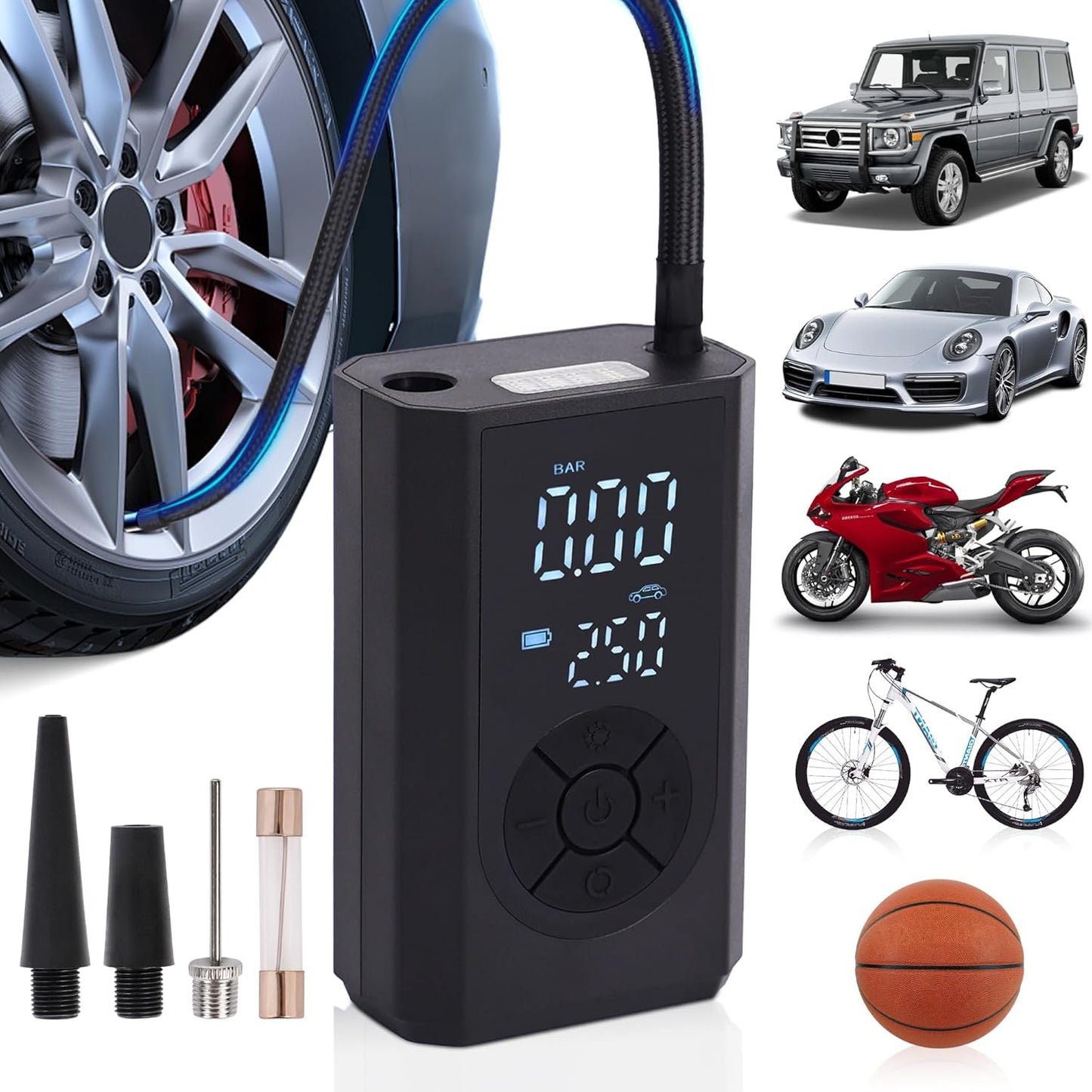 Portable Tire Inflator - 150PSI Power & Light