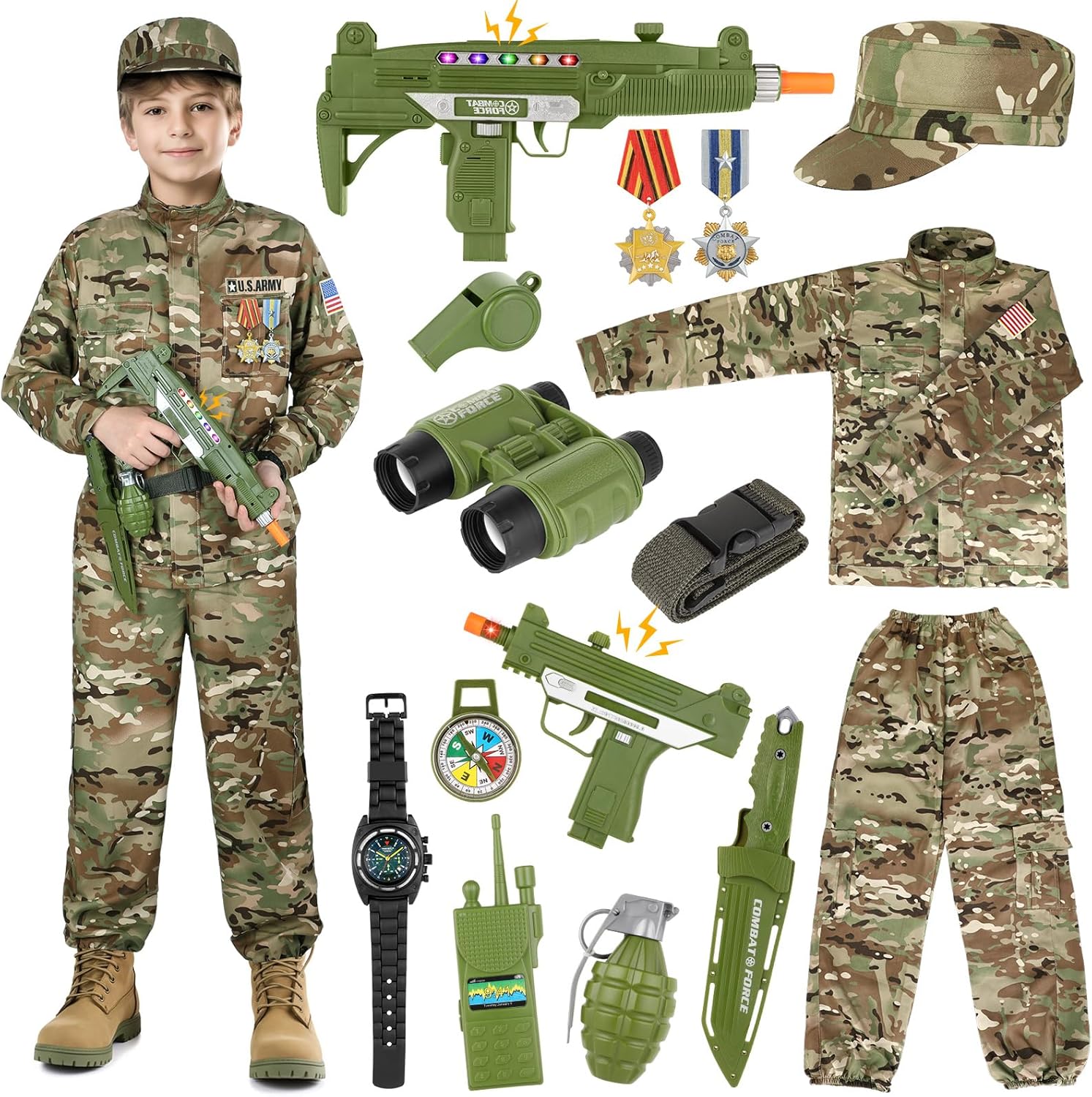 GIFTINBOX Army Costume for Kids - Military Soldier Outfit
