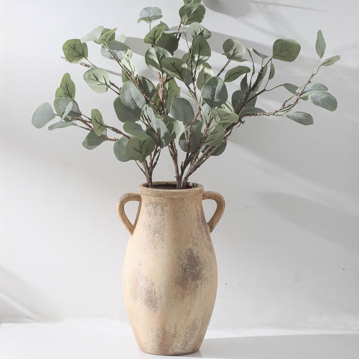 Large Ceramic Vase for Farmhouse Decor - 11.3 inch Tall Design