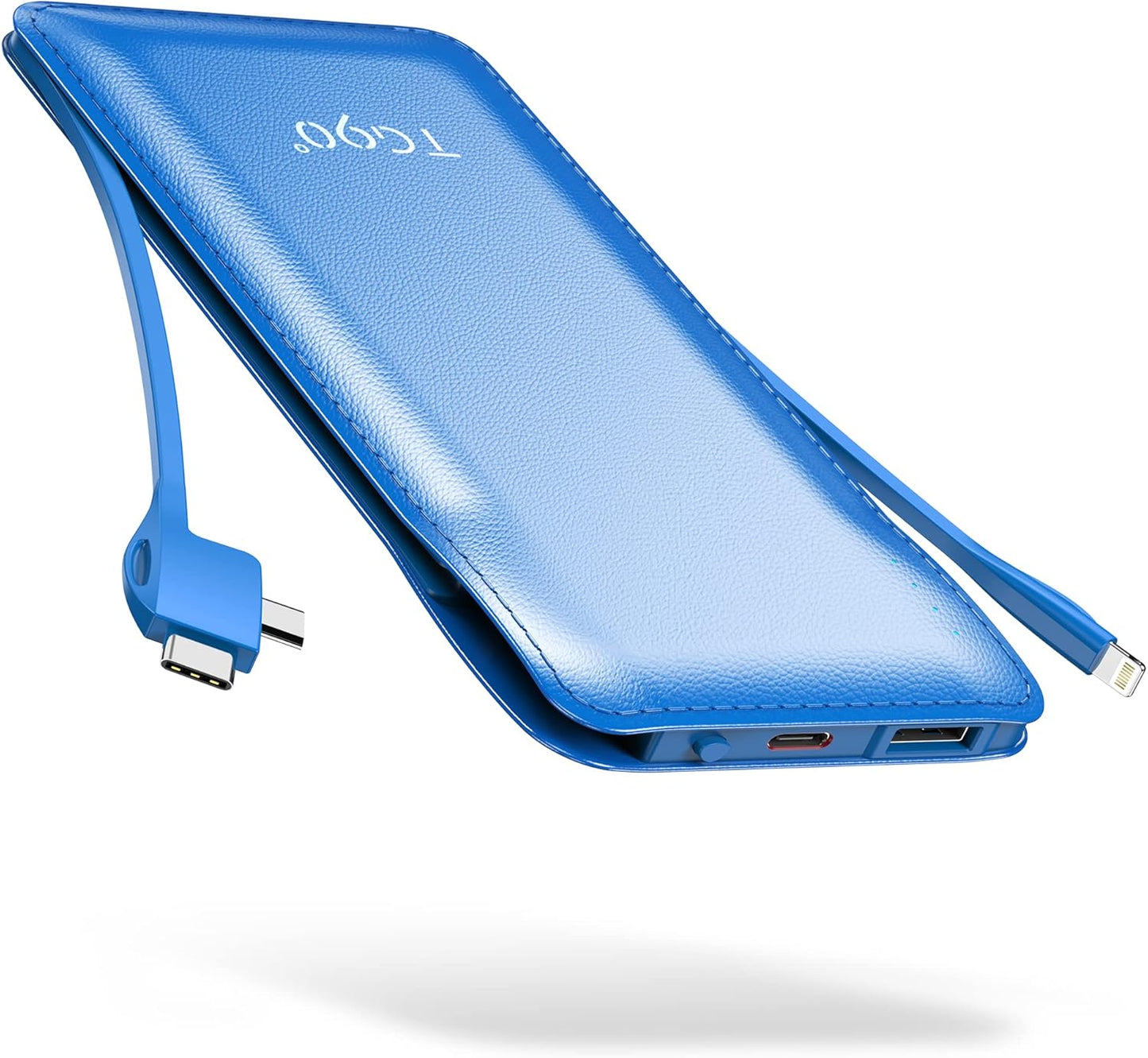TG90 10000mAh Power Bank with Built-in Cables - Charge On-The-Go!