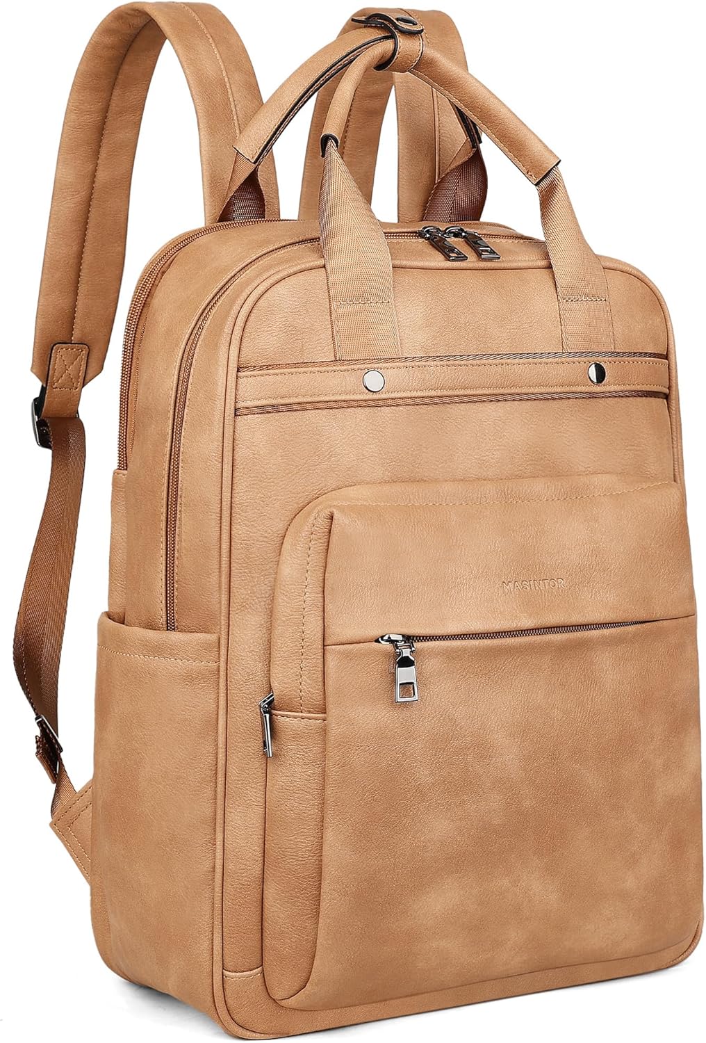 Stylish Leather Laptop Backpack for Women with Large Capacity