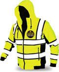 Men's Fleece Safety Hoodie - Hi Vis Reflective Work Jacket