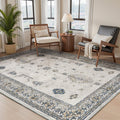 Vintage Area Rug 3x5 Grey Soft Washable Non Slip Indoor Rug