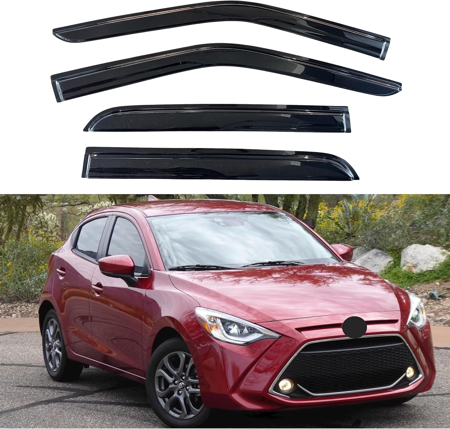 KPY Window Visor Rain Guard for Toyota Yaris iA & Scion iA