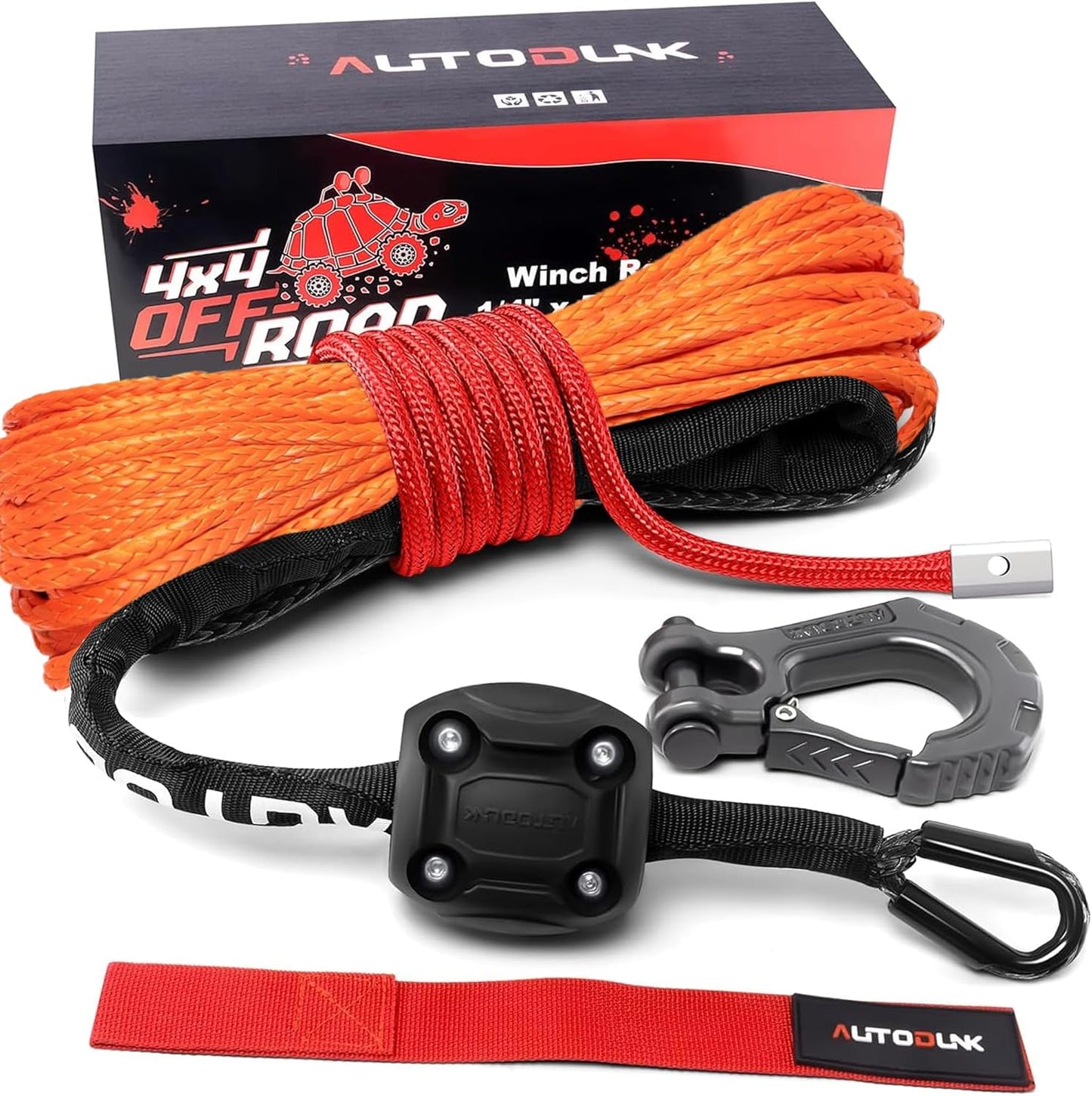 Synthetic Winch Rope 1/4in x 50ft for Offroad Vehicles