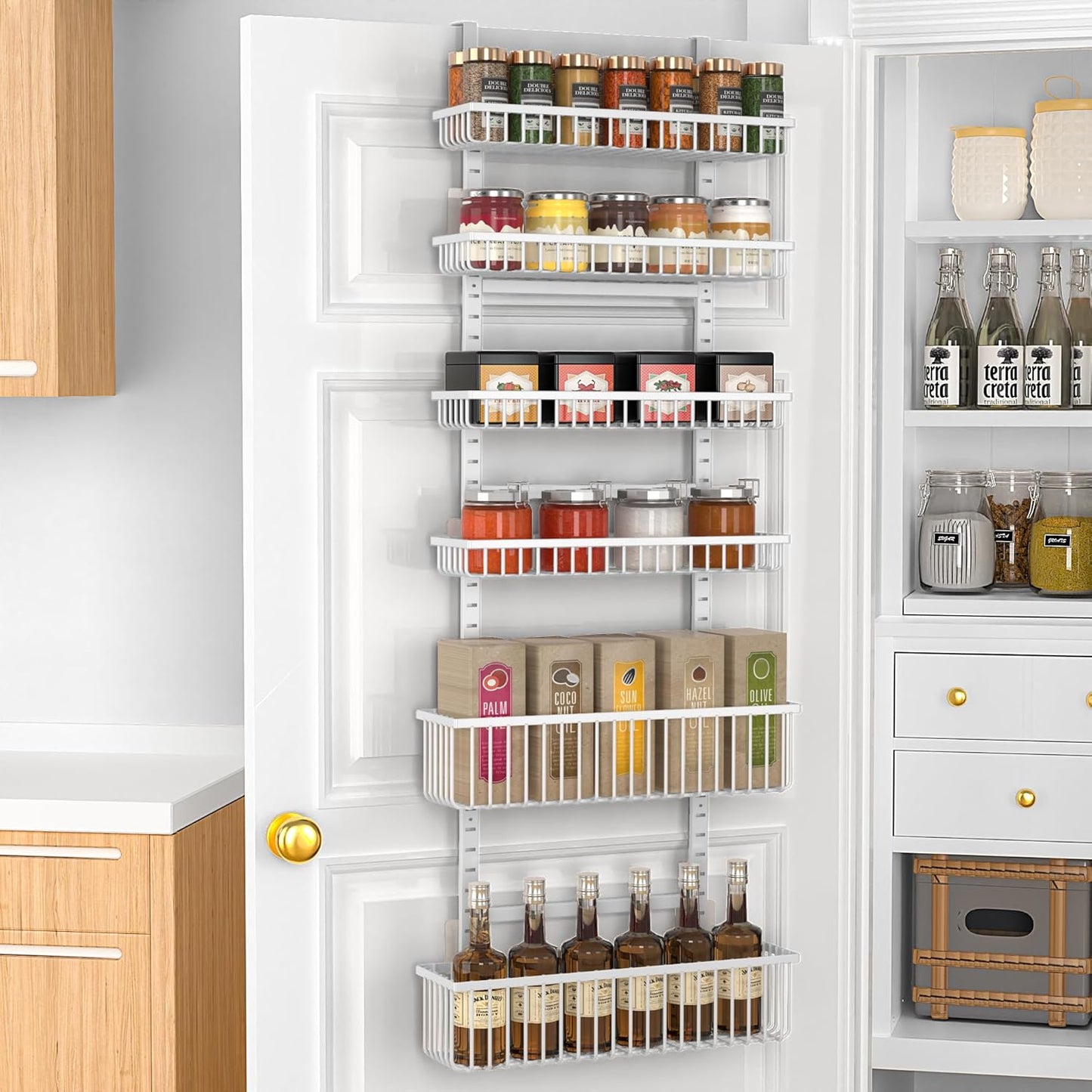 Moforoco 6-Tier Over The Door Pantry Organizer for Space Saving