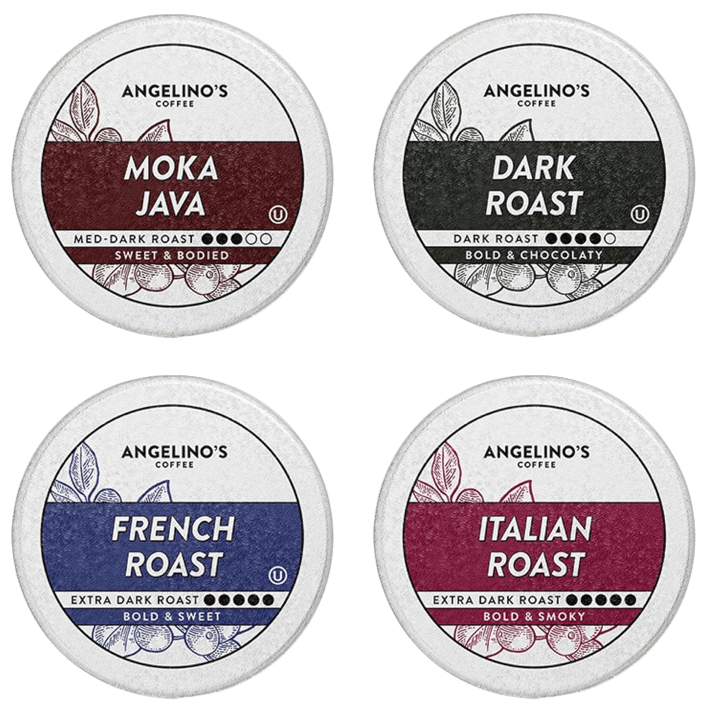 Angelino's Coffee Dark Roast Variety K-Cup Pods for Keurig