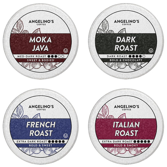 Angelino's Coffee Dark Roast Variety K-Cup Pods for Keurig
