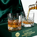 Whiskey Glasses Set of 2 - 11oz Crystal Rocks Bourbon Glasses