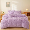 Fluffy Lilac Comforter Cover Twin Size - Ultra Soft Plush Bedding