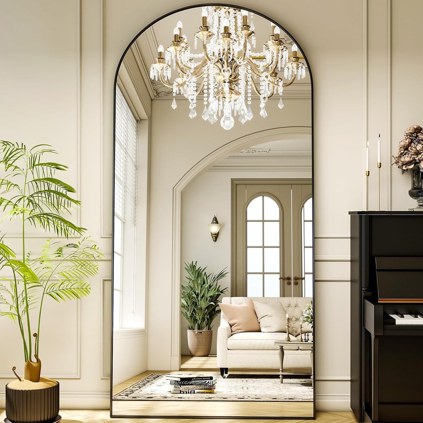 Arched Full Length Mirror with Aluminum Frame for Stylish Decor