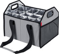 Collapsible 12 Bottle Wine Carrier Tote Bag (Gray) - Portable