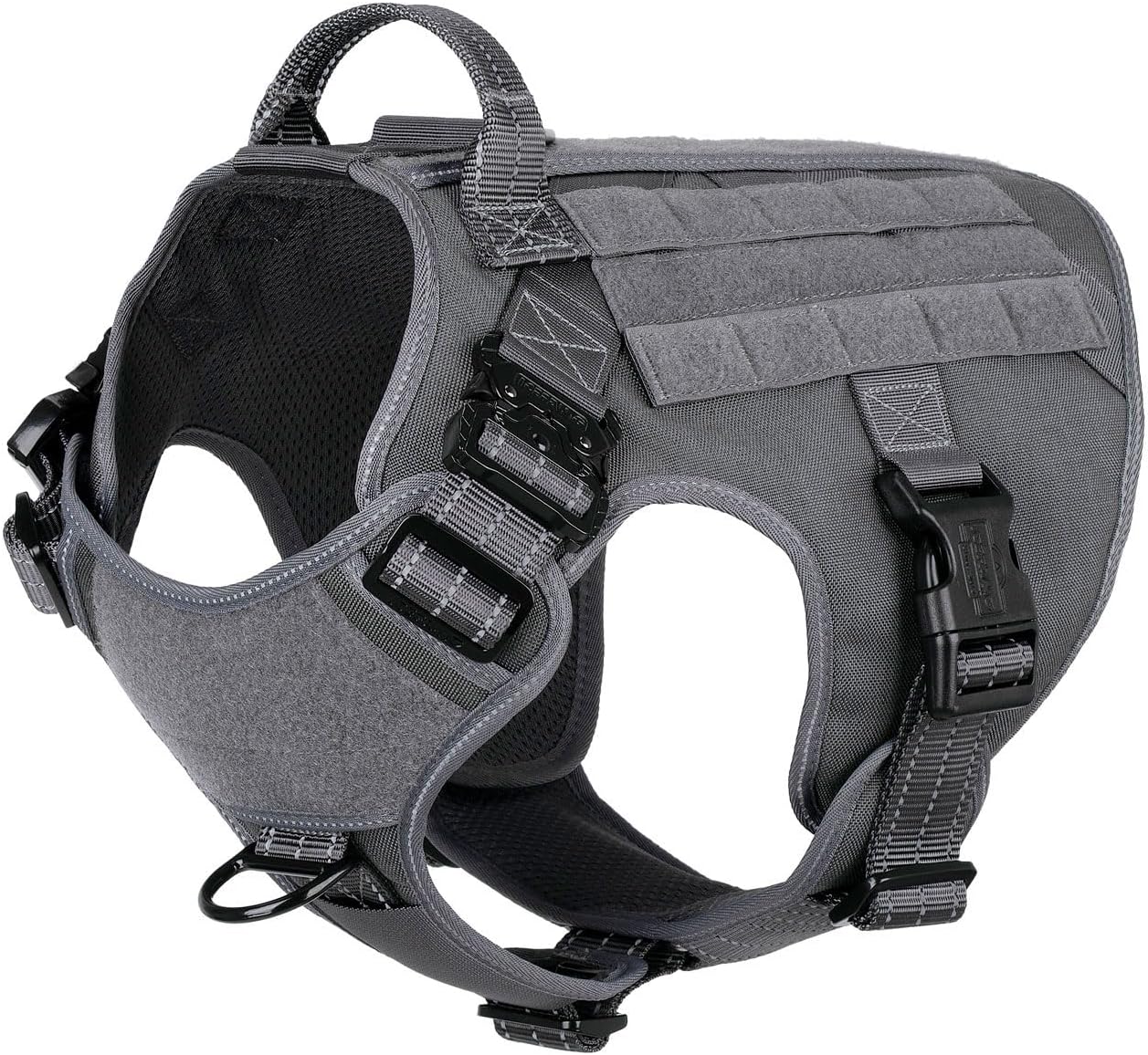 ICEFANG Tactical Dog Harness for Large Dogs with MOLLE Vest