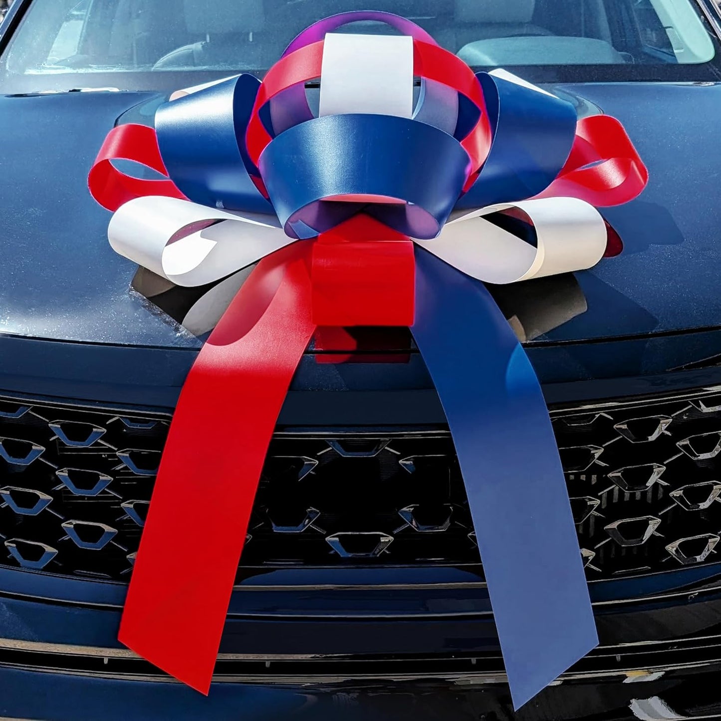 Giant 30 Inch Patriotic Car Bow for Celebrations and Gifts