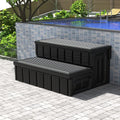 Hot Tub Steps with Storage 36 in - Sturdy Non-Slip Spa Stairs