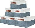 Small Storage Baskets for Organizing Shelves - 6 Pack Slate Grey