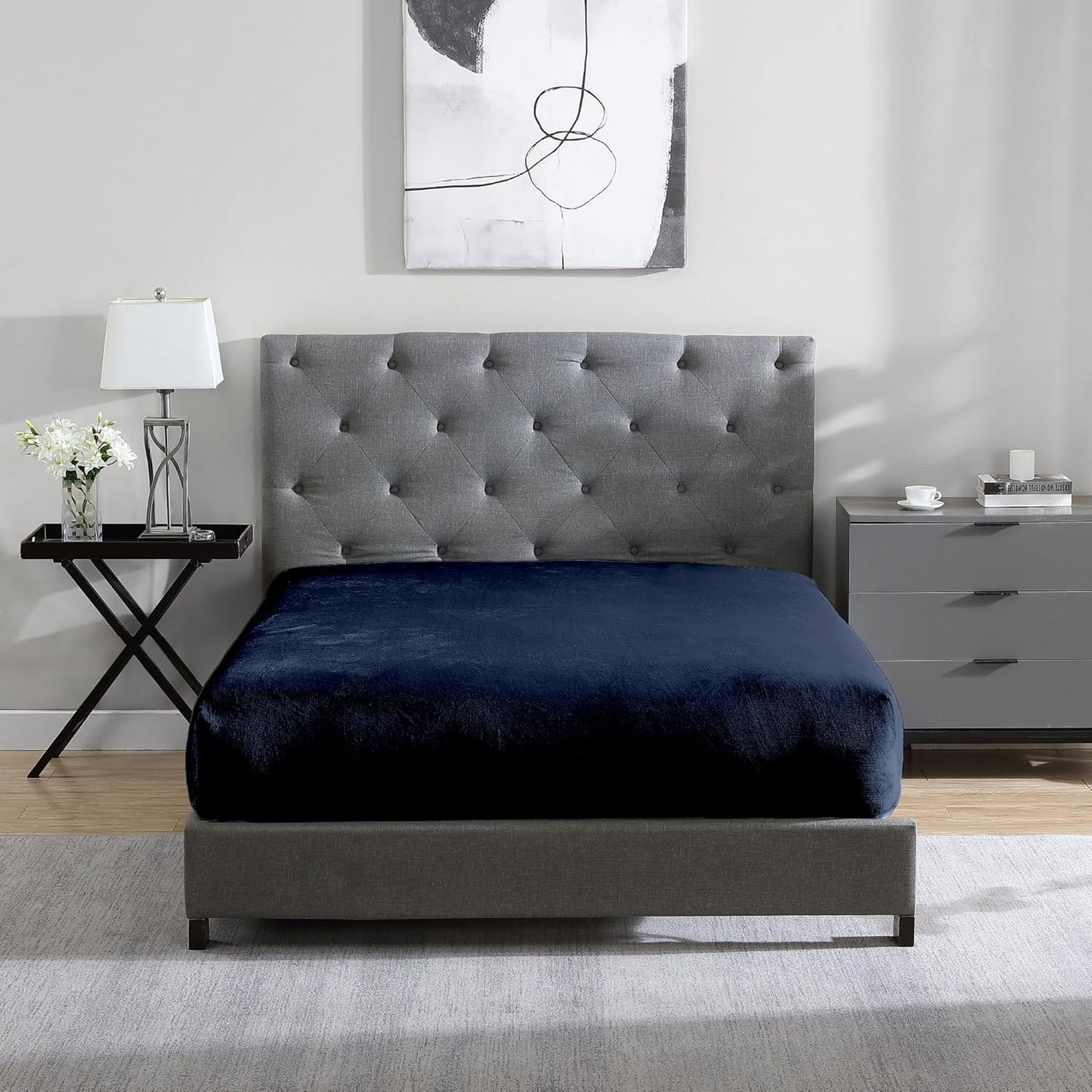 Cathay Home King Plush Fur Fitted Sheet - Ultra Soft Comfort