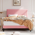 Full Upholstered Platform Bed Frame with Adjustable Headboard - Velvet