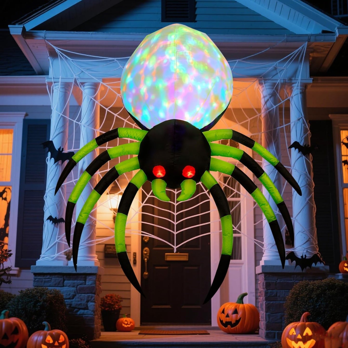 Giant 6 Ft Halloween Inflatable Spider with LED Lights