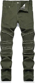 RXXKKK Men's Classic Zipper Biker Regular Fit Flex Jean - Timeless Fit