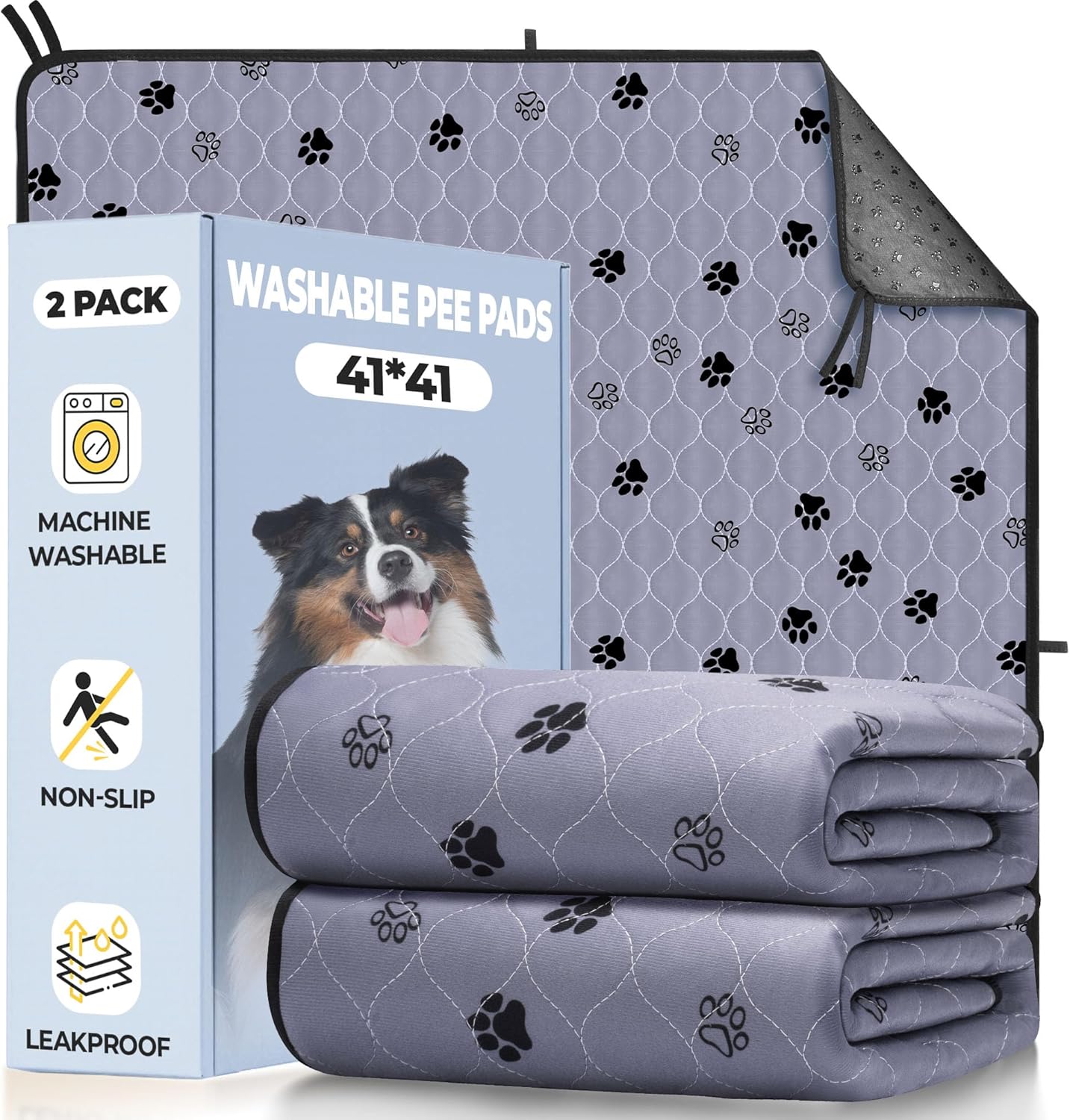 Fostanfly Washable Pee Pads for Dogs, 41in Ultra-Absorbent