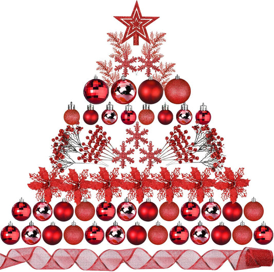 Sratte 94 Pcs Christmas Tree Decorations Set for Festive Cheer