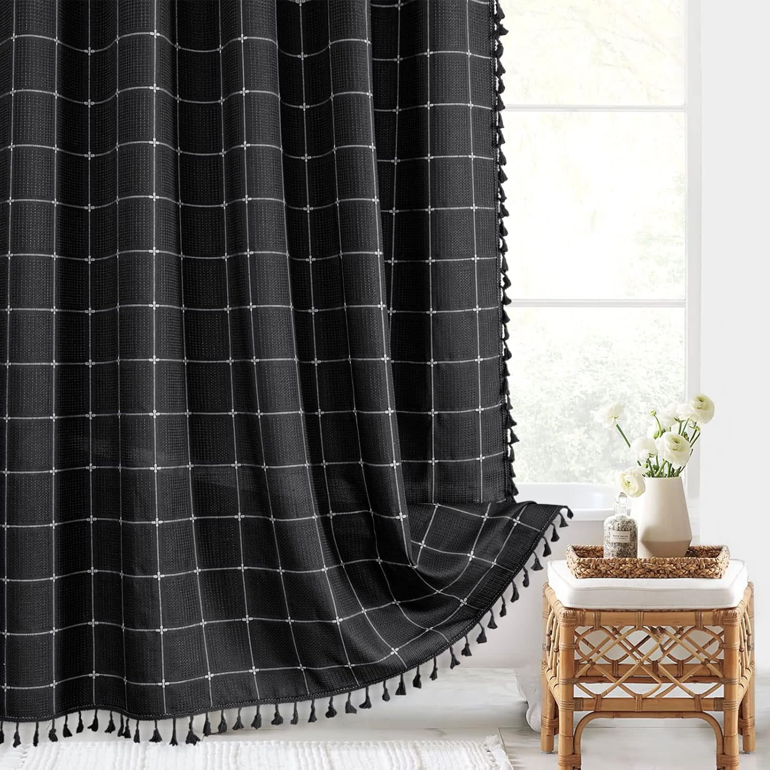 Gibelle Long Shower Curtain 72 x 78 for Rustic Bathroom Decor