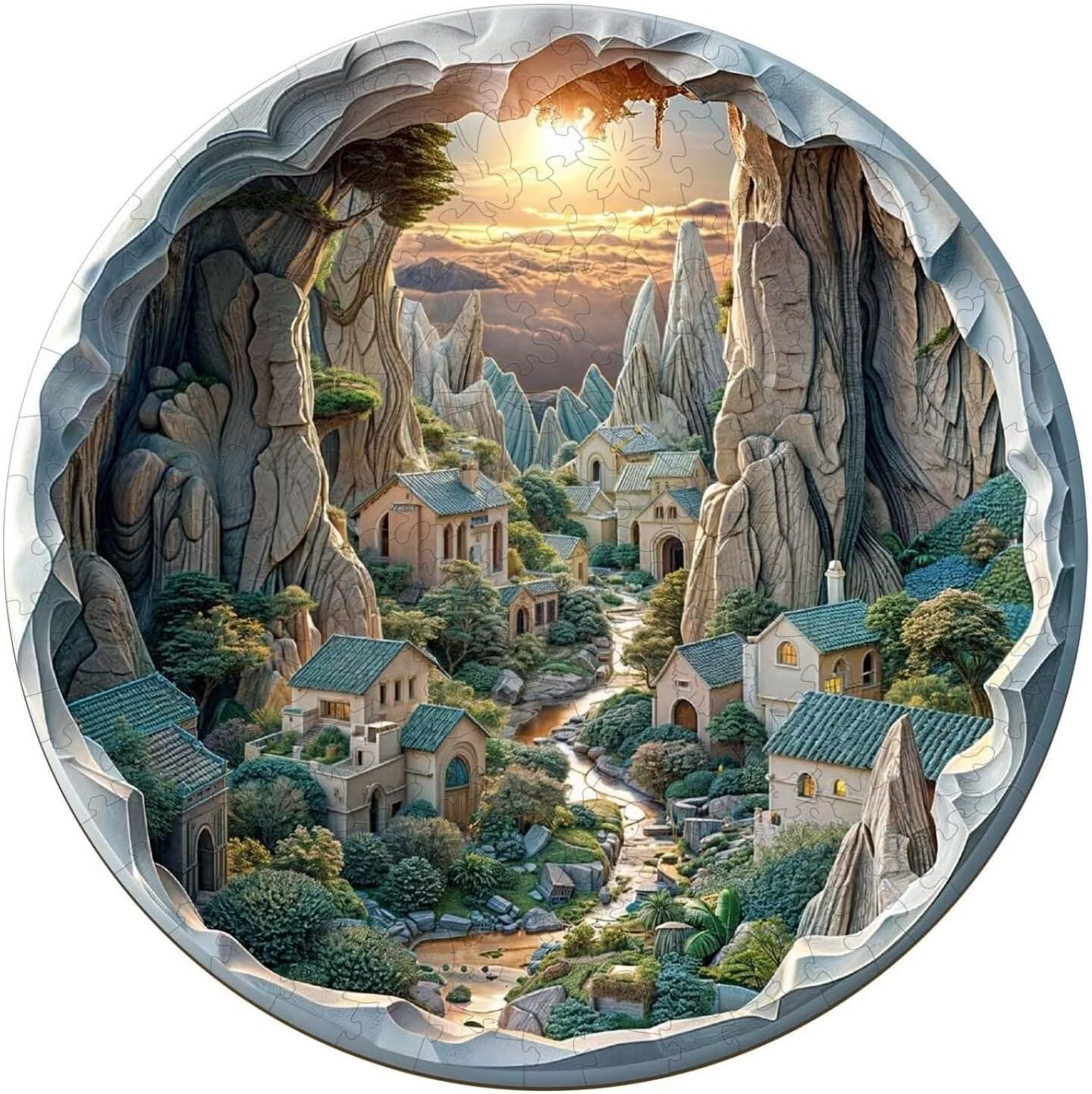 Wooden Puzzles for Adults - 3D Cave Forest Jigsaw Challenge