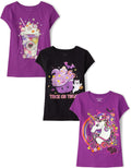 Girls Halloween Graphic T-Shirt 3-Pack - Soft Cotton Blend