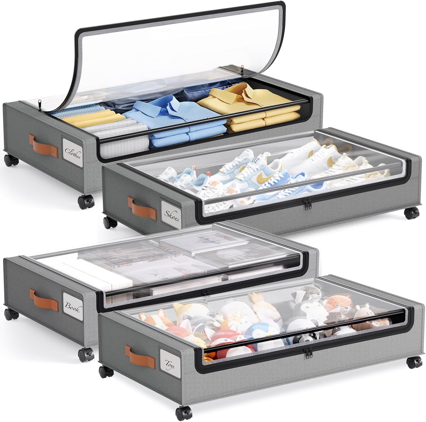 Yecaye Under Bed Storage with Wheels for Easy Organization