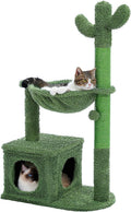 Cactus Cat Tree 40ft Cat Tower with Hammock & Condo - Space-Saving